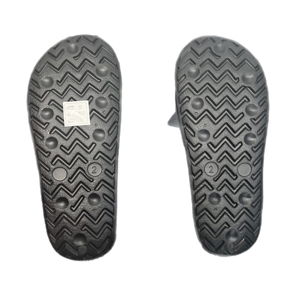 Nine West Putian Black & Gold Flower Youth Kids Slides Slip On Sandals Size 2 - Picture 4 of 4